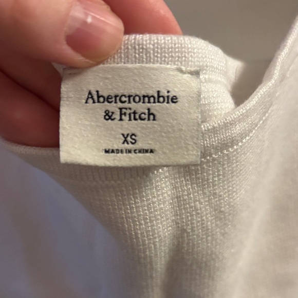 White Square Neck Cropped sweater halter Top - Picture 2 of 4